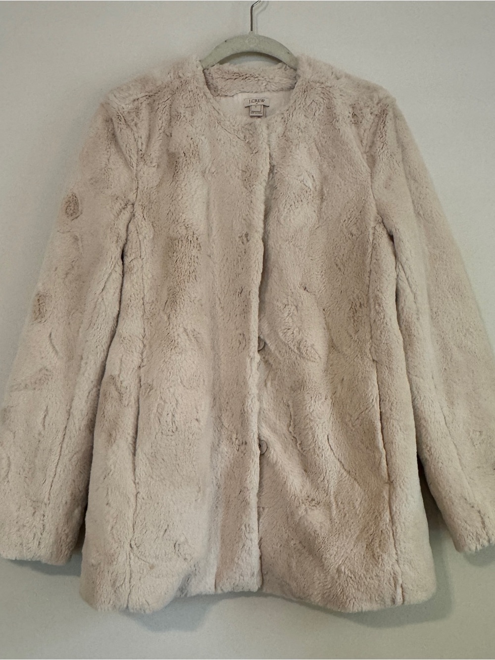 J. Crew Women's Cream Faux Fur Teddy Jacket